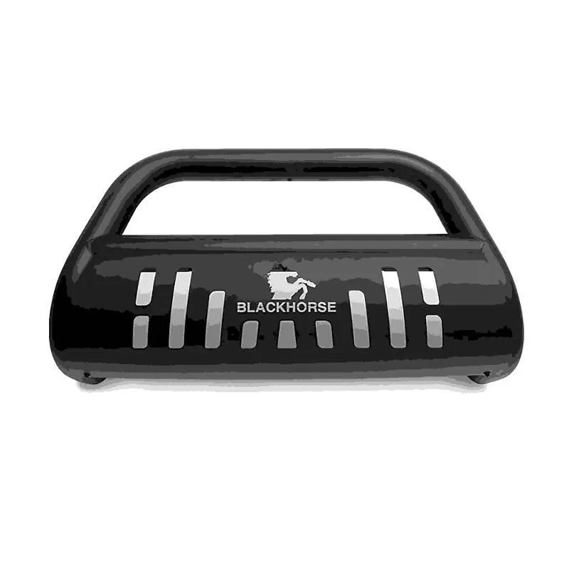 BB150505A-SP – BLACK HORSE Bull Bar, 2-1/2 Inch Diameter Tube Powder Coated Black Steel With Skid Plate Without Light...